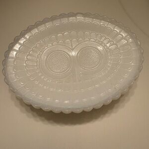 Avon Milk Glass Owl Soap Dish